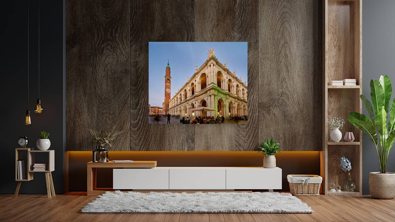 Vicenza Veneto Italy. The Basilica Palladiana is a Renaissance building in the central Piazza dei Signori in Vicenza Reproduction