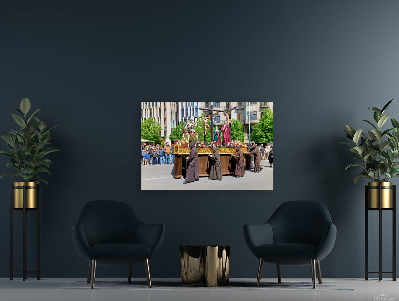 Zaragoza. Saragossa. Aragon. Spain.  Processions of the Easter Holy Week Reproduction