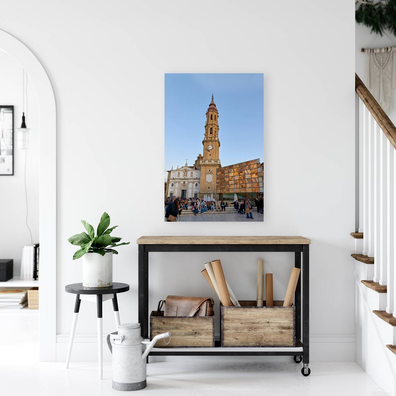 Zaragoza Spain. Cathedral of the Savior of Zaragoza. Catedral del Salvador   La Seo. Museo del Foro de Caesaraugusta Reproduction