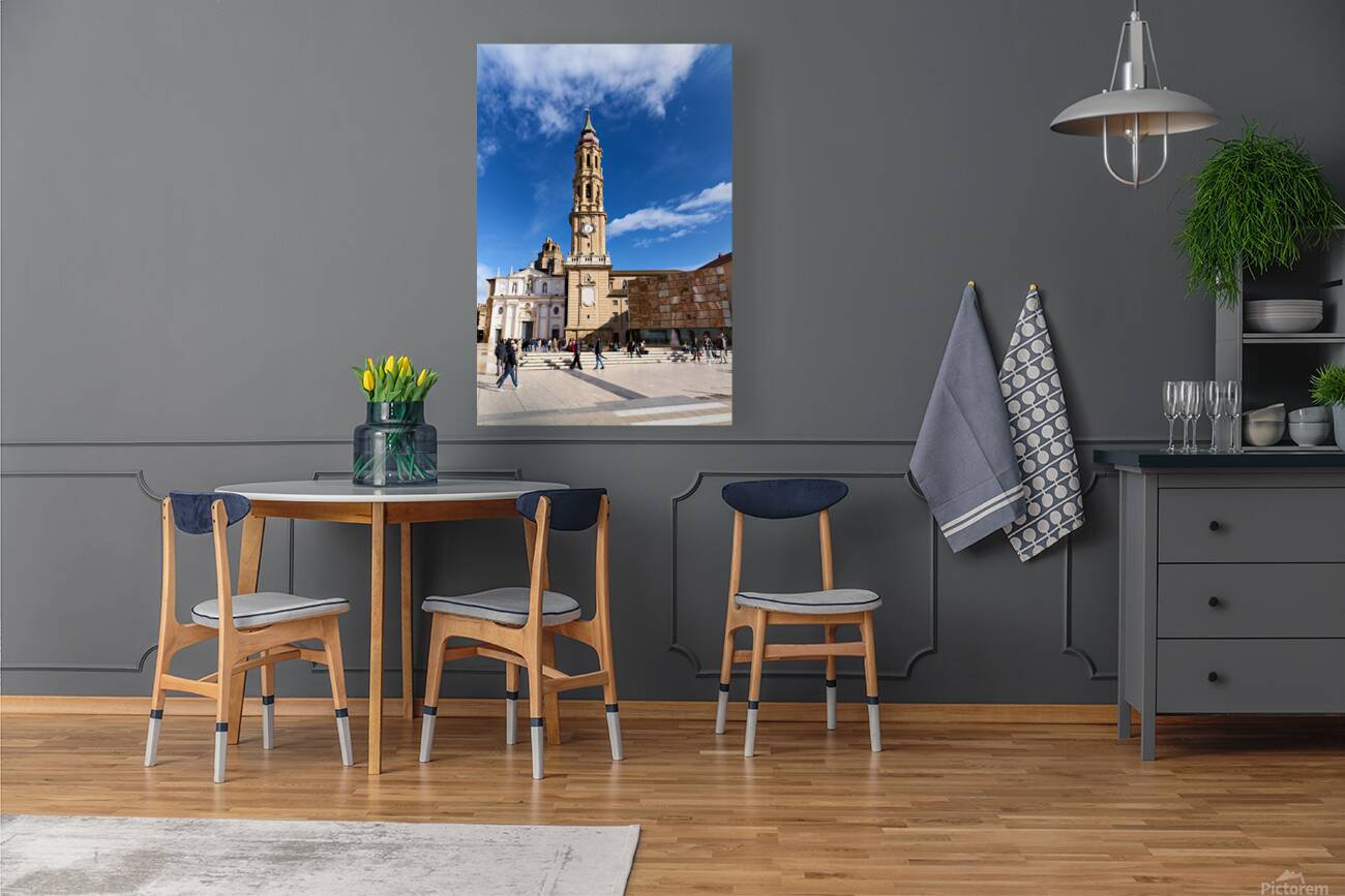 Zaragoza Spain. Cathedral of the Savior of Zaragoza. Catedral del Salvador   La Seo. Museo del Foro de Caesaraugusta Reproduction