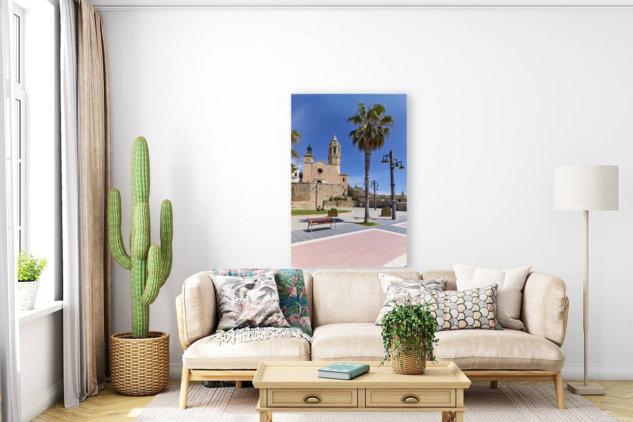 Sitges Catalunya Spain. Church esglesia de Sant Bartomeu i Santa Tecla Reproduction