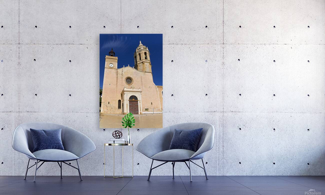 Sitges Catalunya Spain. Church esglesia de Sant Bartomeu i Santa Tecla Reproduction