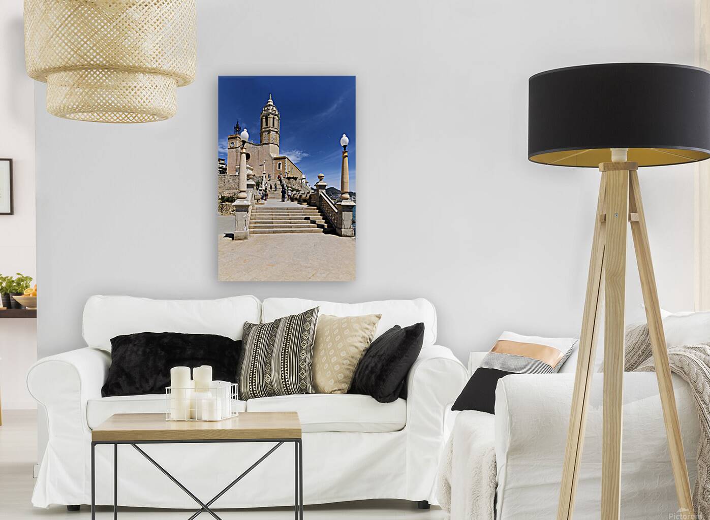 Sitges Catalunya Spain. Church esglesia de Sant Bartomeu i Santa Tecla Reproduction