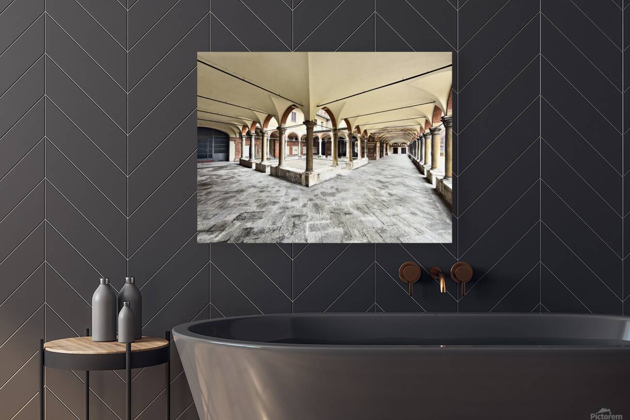 Santa Maria alla Fontana church cloister in Milan Italy with a Reproduction