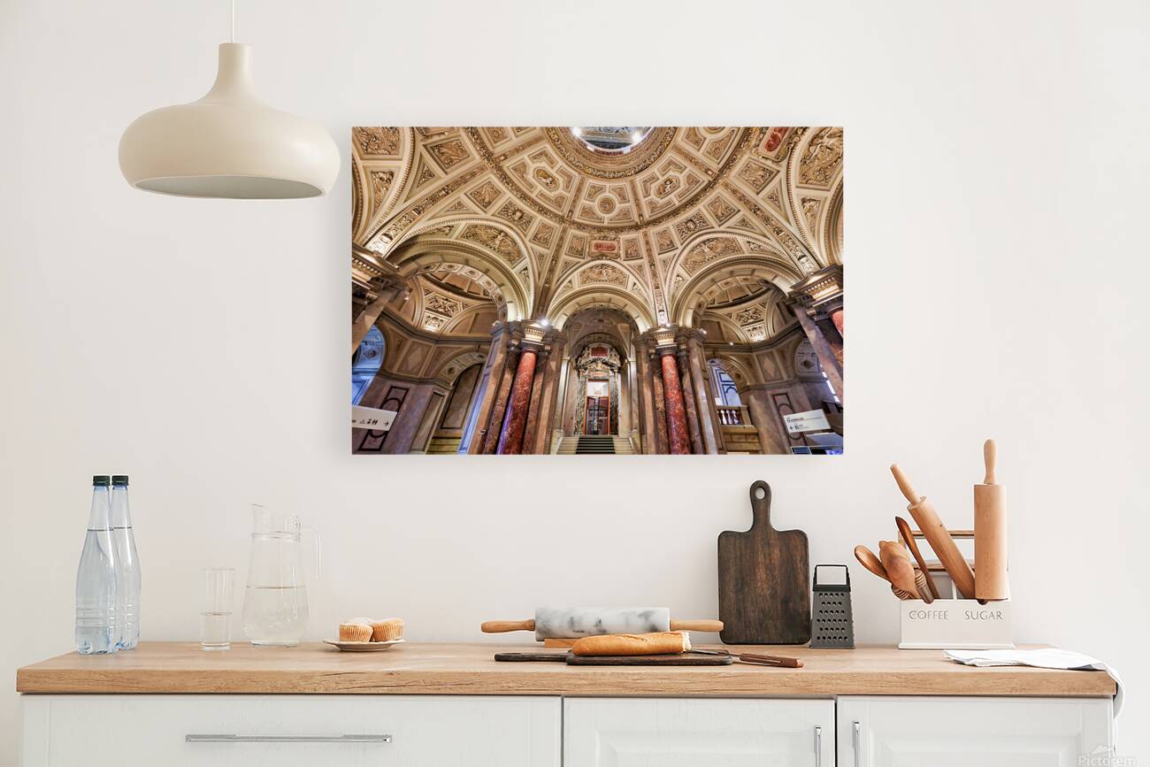 Ornate domed museum interior with grand architecture. Reproduction