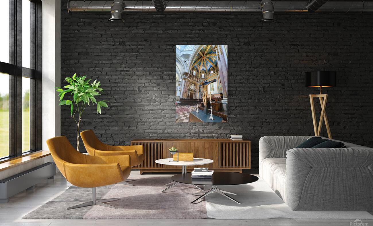 Exploring Valencia Spains Cathedral interior with religious art Reproduction