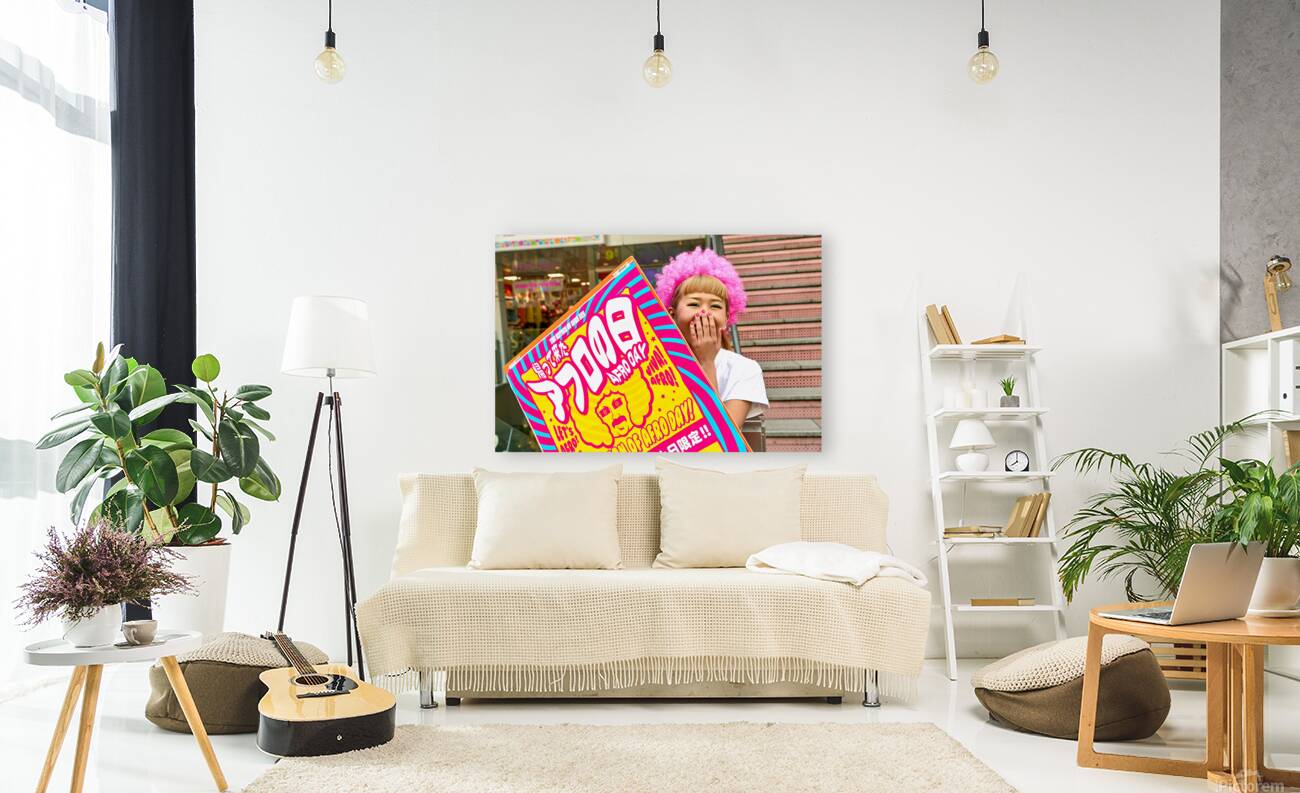 Lolita girl holds sign in Shibuya District of Tokyo during Afro  Reproduction