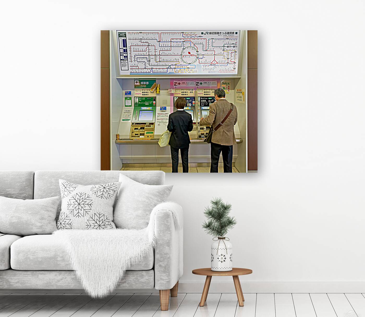 Buying tickets at a metro station in Tokyo Japan during the day Reproduction