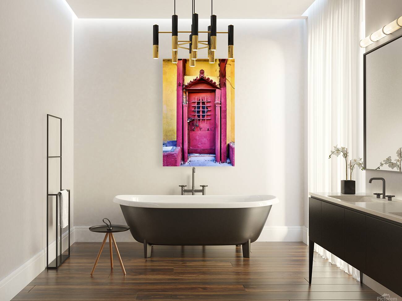 Old door in Anafiotika quarter of Athens Greece Reproduction