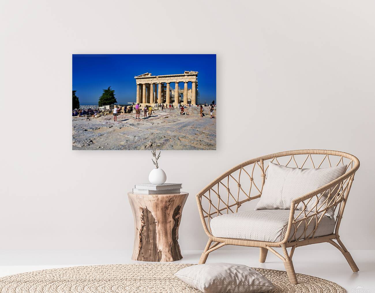Visitors explore the Parthenon at the Acropolis in Athens Greece Reproduction