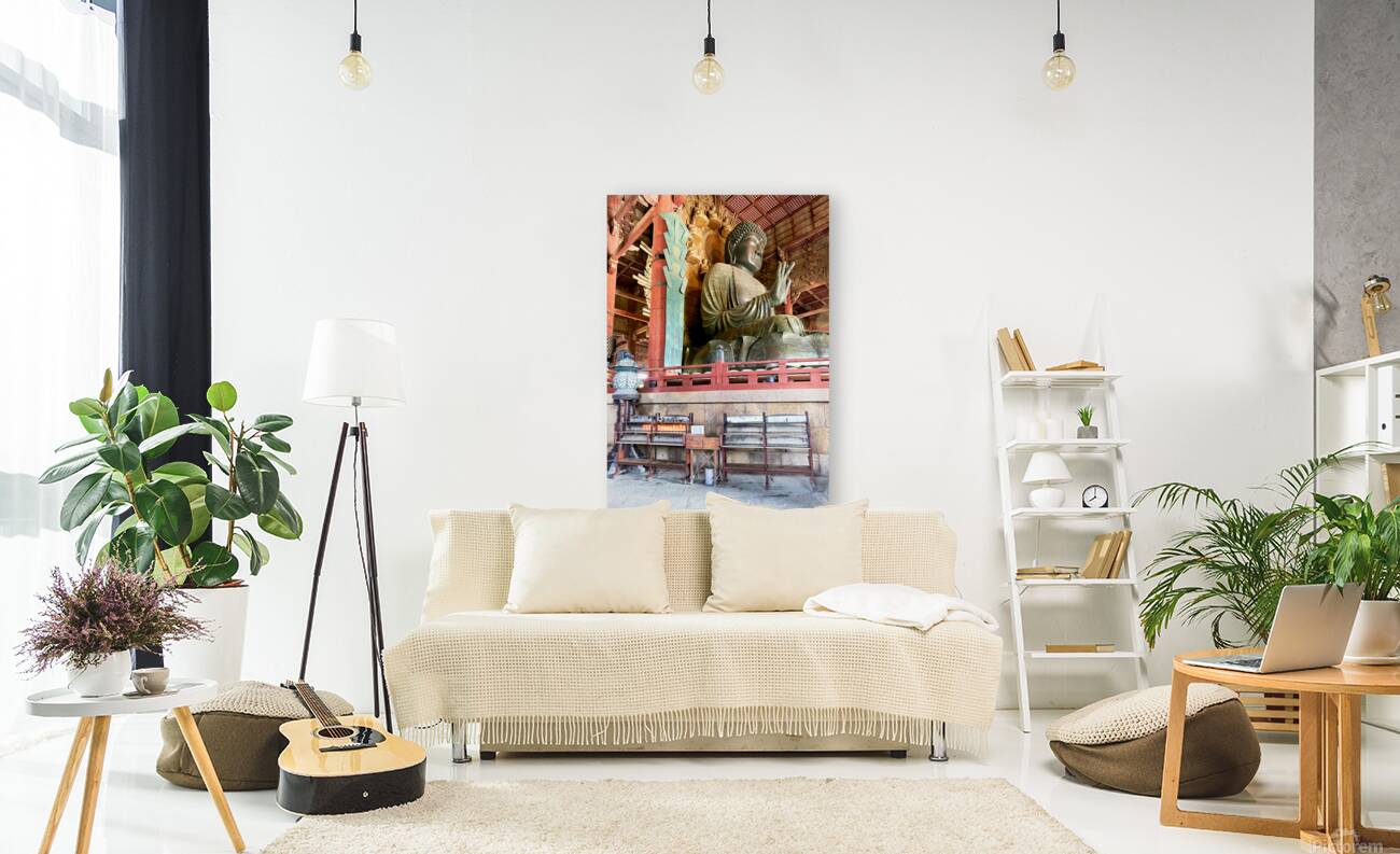 Great Buddha Hall at Todai ji temple in Nara Japan invites visi Reproduction