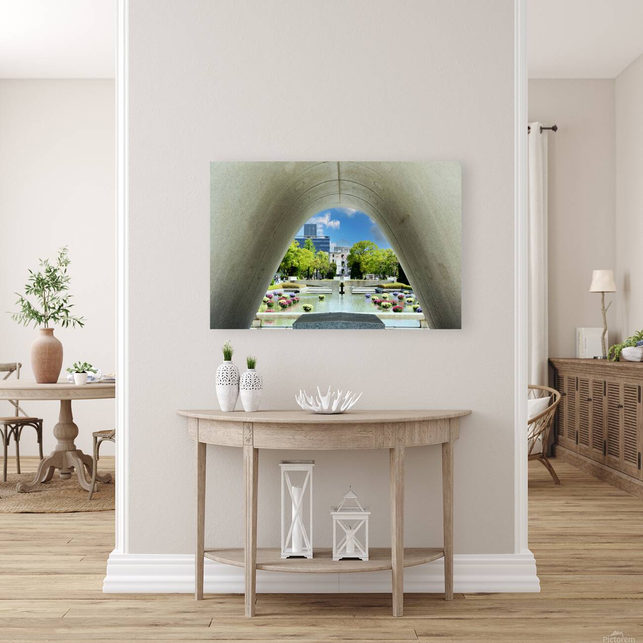 Hiroshima Peace Memorial Park view from the arch structure Reproduction