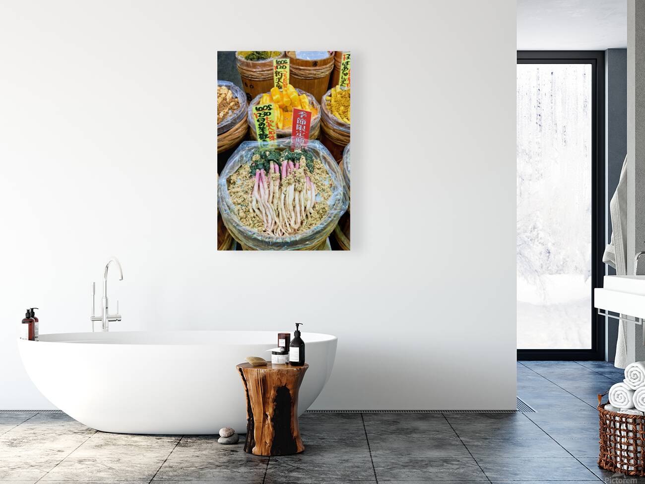 Colors and activities at Nishiki Market in Kyoto Japan Reproduction