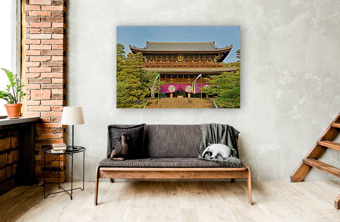 Chionin Temple view in Kyoto Japan with trees and decorations Reproduction