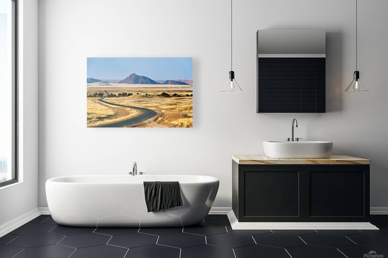 Driving through Namib Naukluft National Park towards Sossusvlei  Reproduction