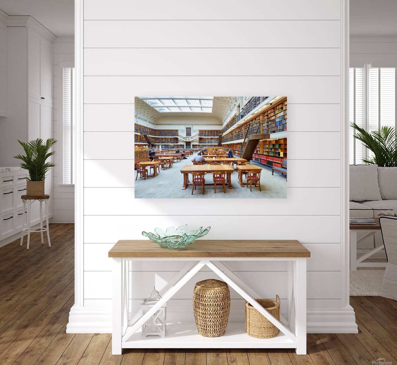 Students study in spacious library reading room at Mitchell Libr Reproduction
