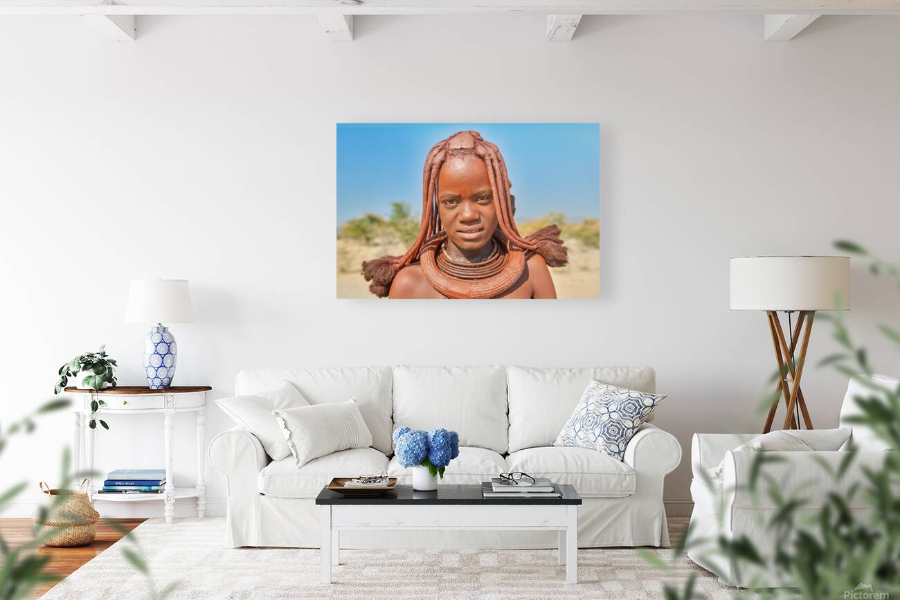 Portrait of a Himba woman in Namibias Kunene region Reproduction