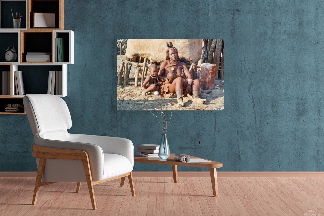 Mother and son in Himba village in Kunene Region of Namibia Reproduction