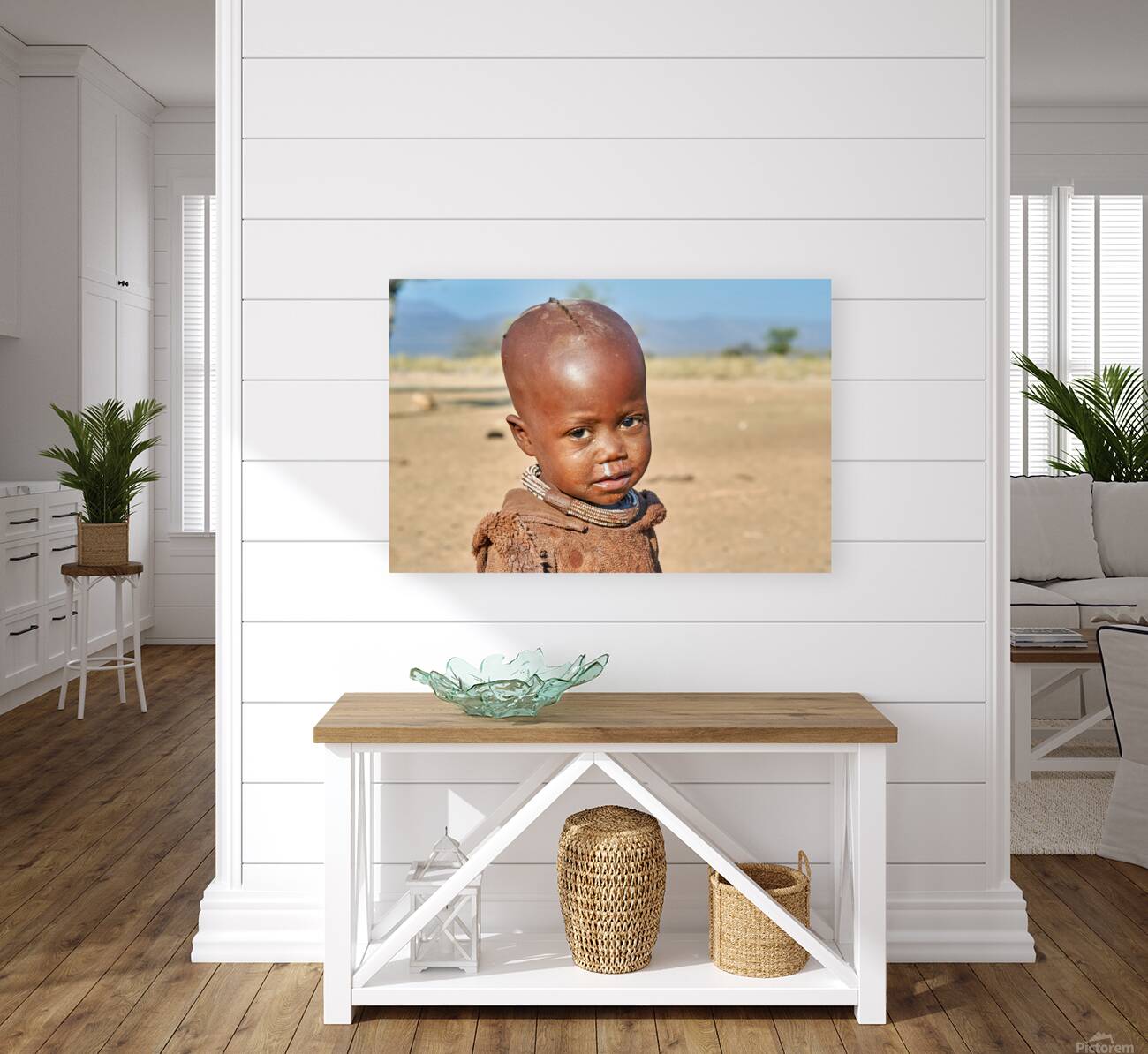 Portrait of a child from Himba village in Kunene region of Namib Reproduction