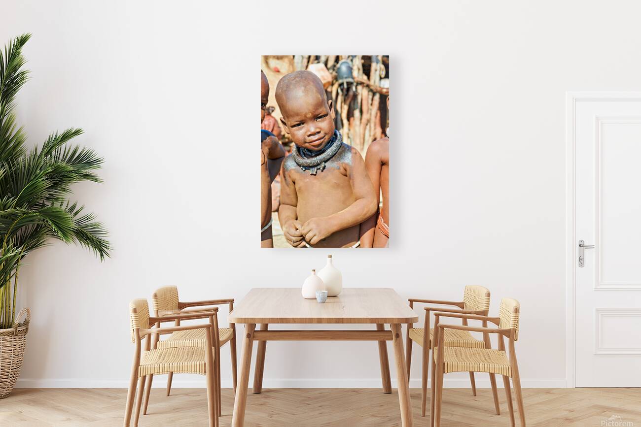 Portrait of child in Himba village in Kunene region of Namibia Reproduction