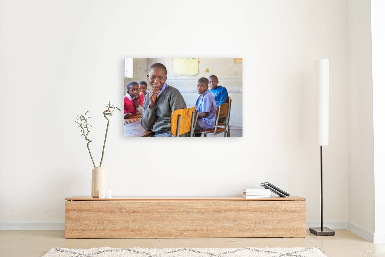 Portrait of student in classroom in Rundu Kavango Region of Nam Reproduction