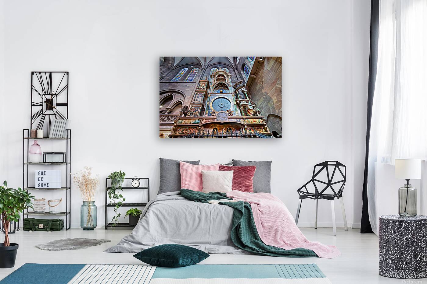 Tourists admire Strasbourg Cathedrals Astronomical Clock Reproduction