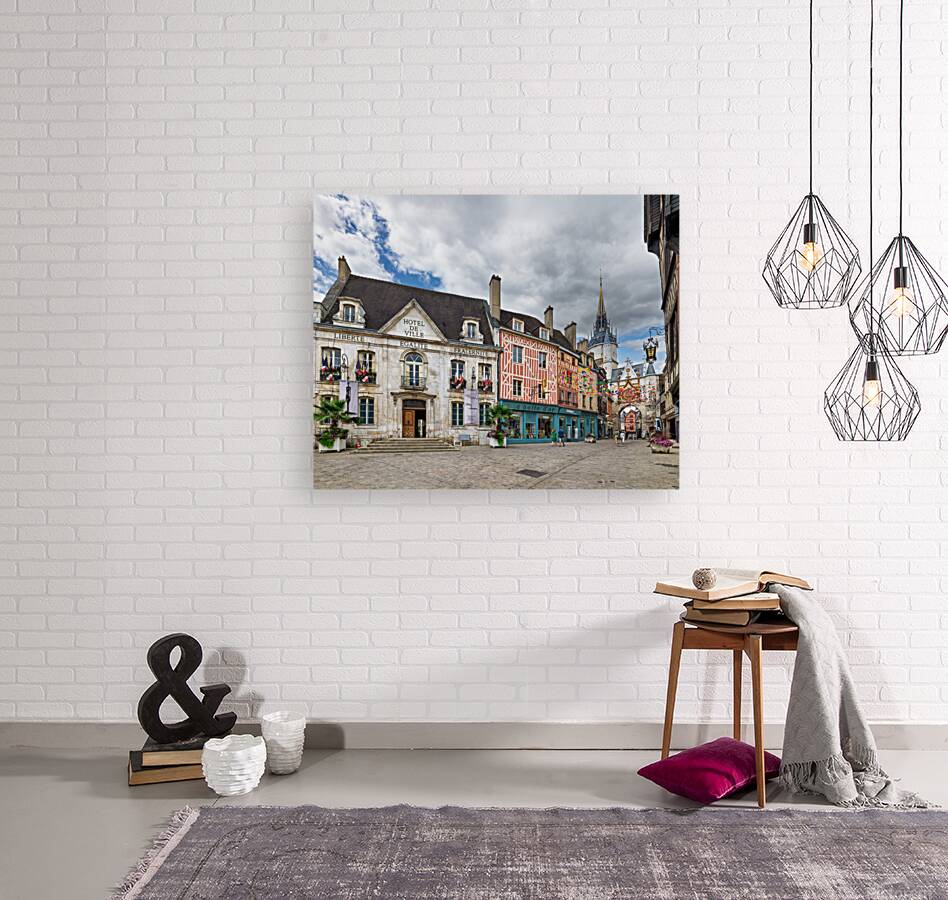 Town hall and astronomical clock in Auxerre Bourgogne France Reproduction