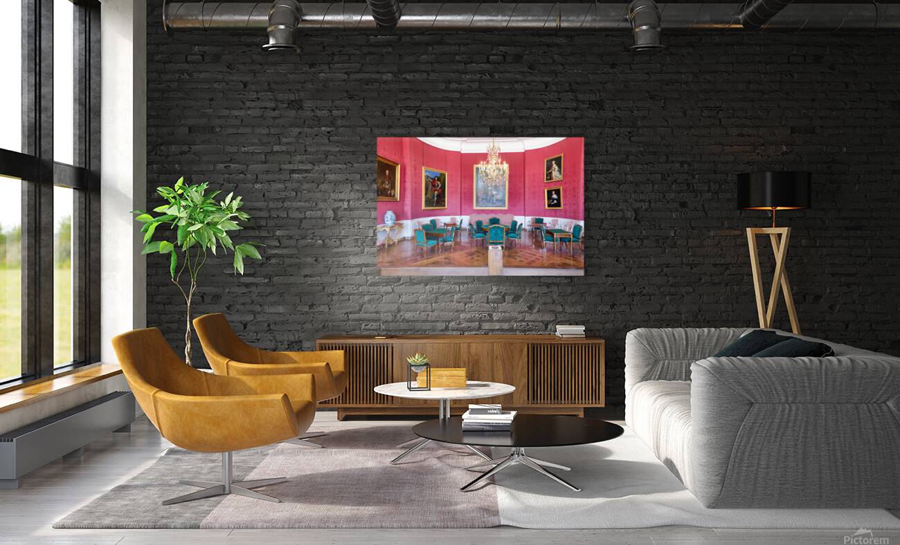 Chateau de Chambord interior with furniture and artwork on displ Reproduction