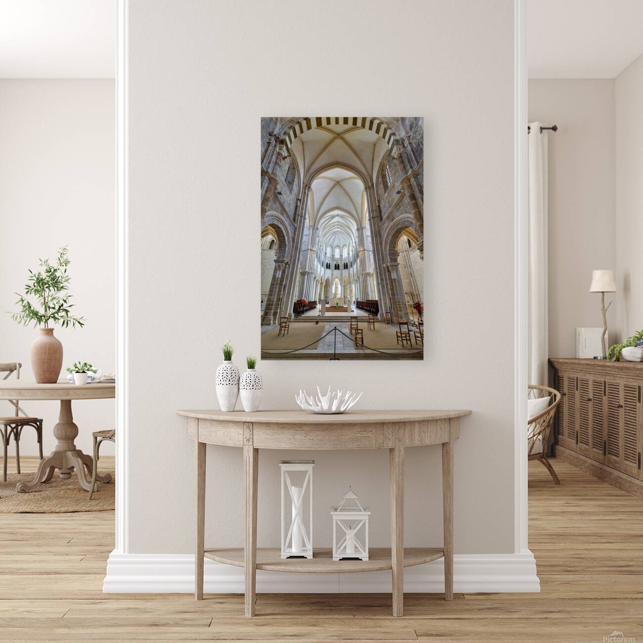 Vezelay Abbey in Bourgogne France shows its interior architectur Reproduction