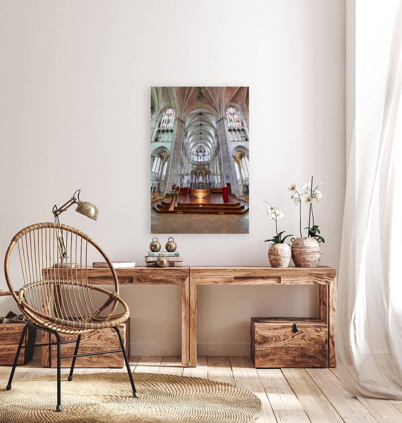 View inside Auxerre Cathedral Saint Etienne in Burgundy France Reproduction