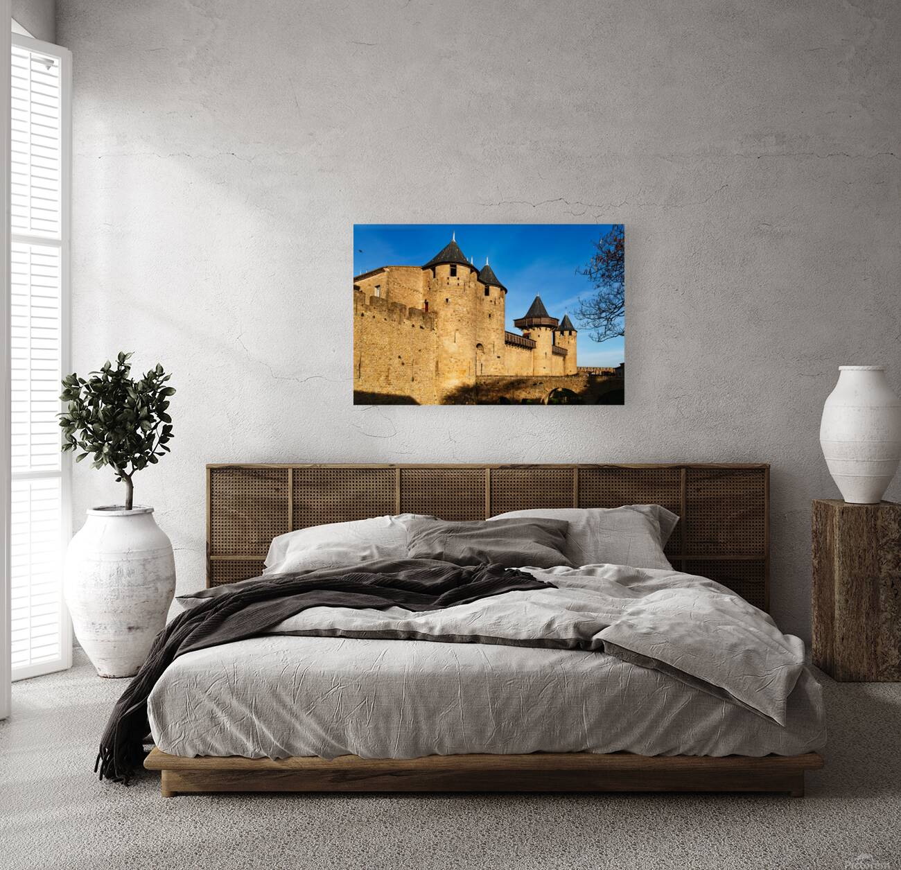 Explore ancient towers and walls of Carcassonne France Reproduction