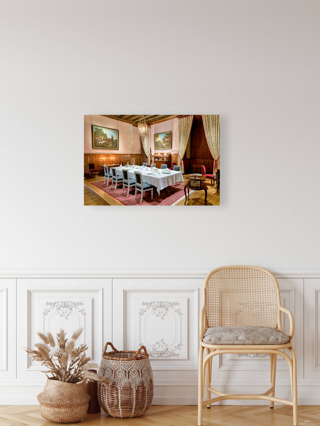Dining room setup in Chateau dAzay le Rideau in Loire Valley Reproduction