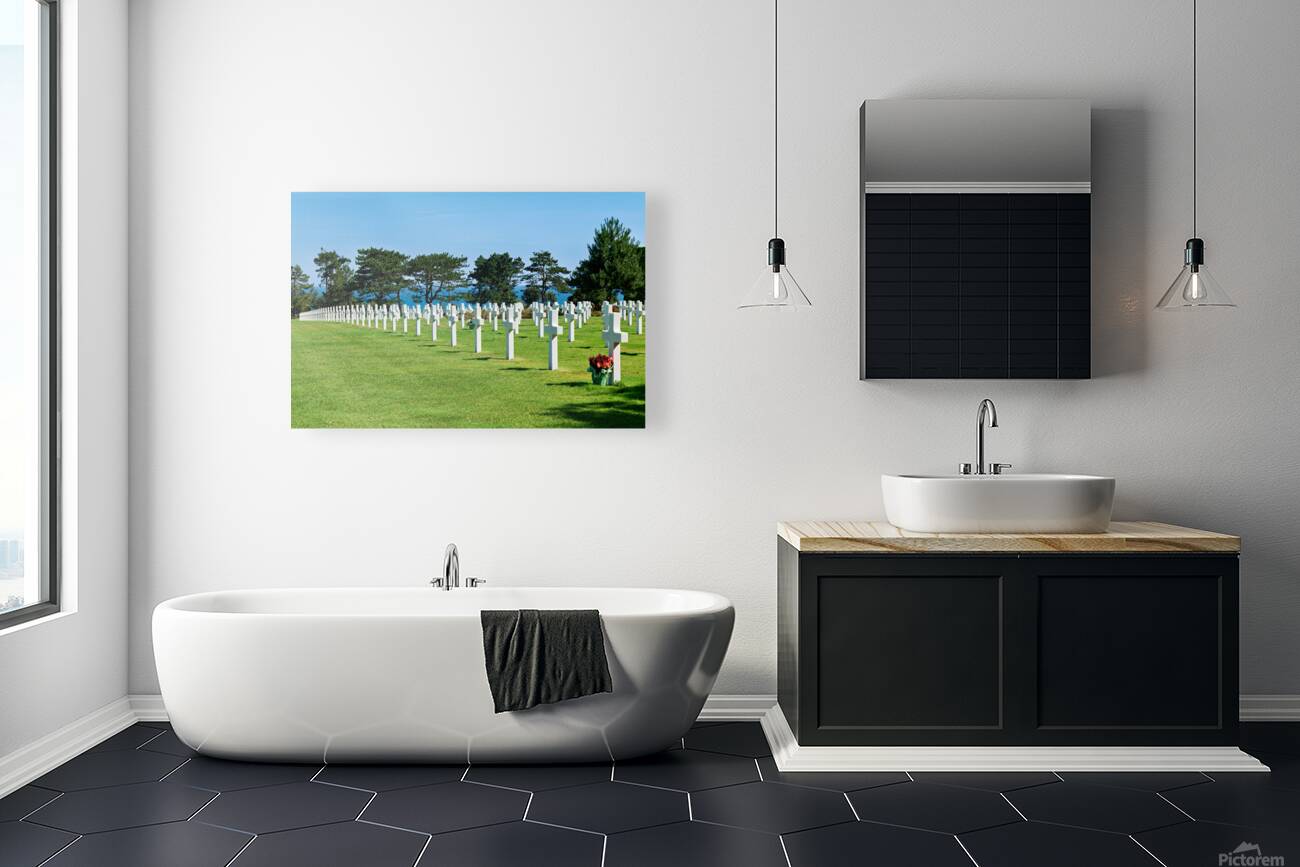 Grave markers at Normandy American Cemetery in Colleville sur Me Reproduction