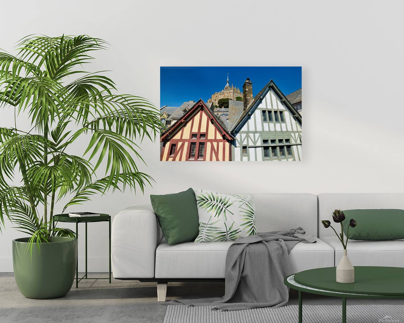 Visit Mont Saint Michel in Normandy France under clear blue sky Reproduction