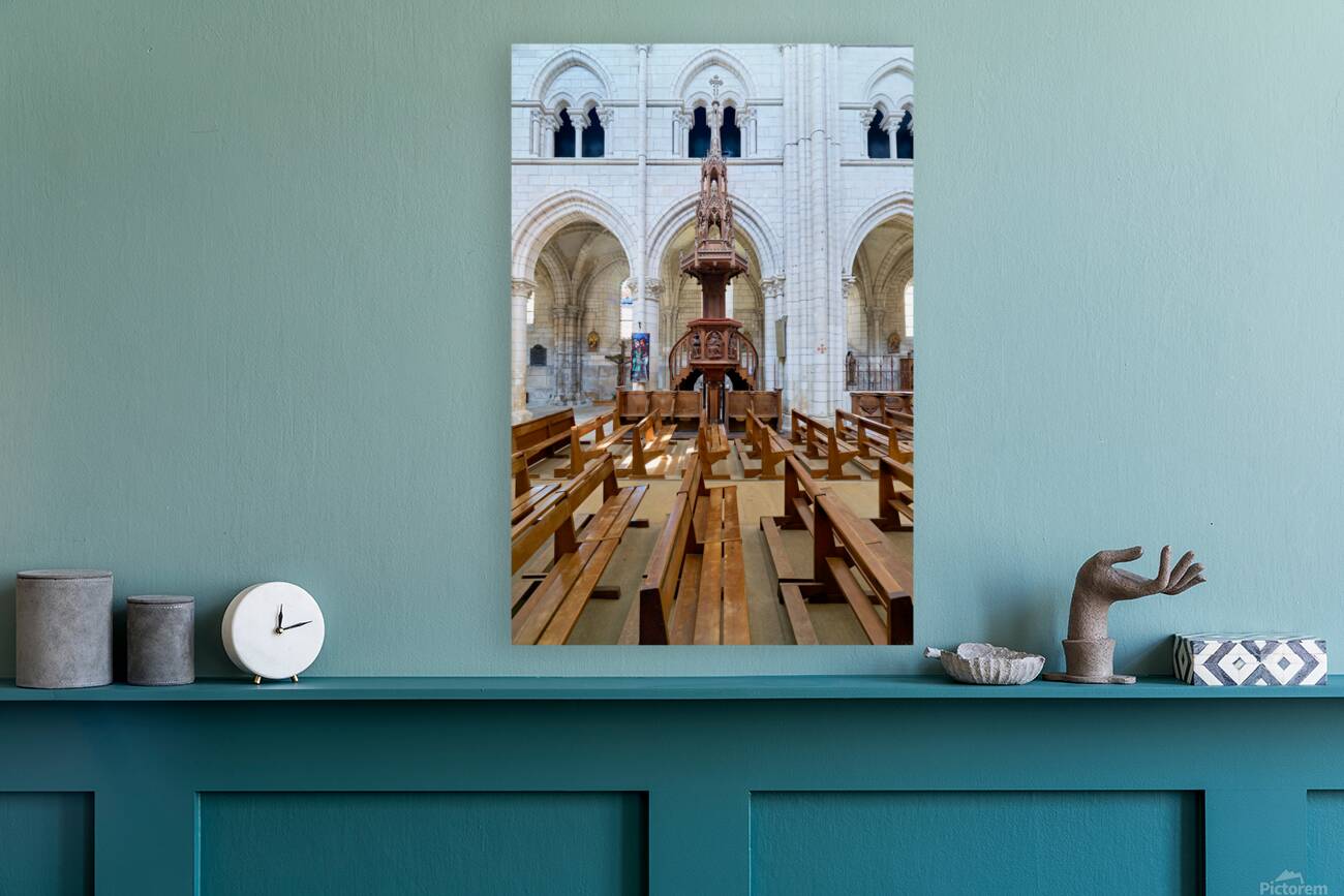 Collegiale Saint Martin church in Chablis Burgundy France Reproduction