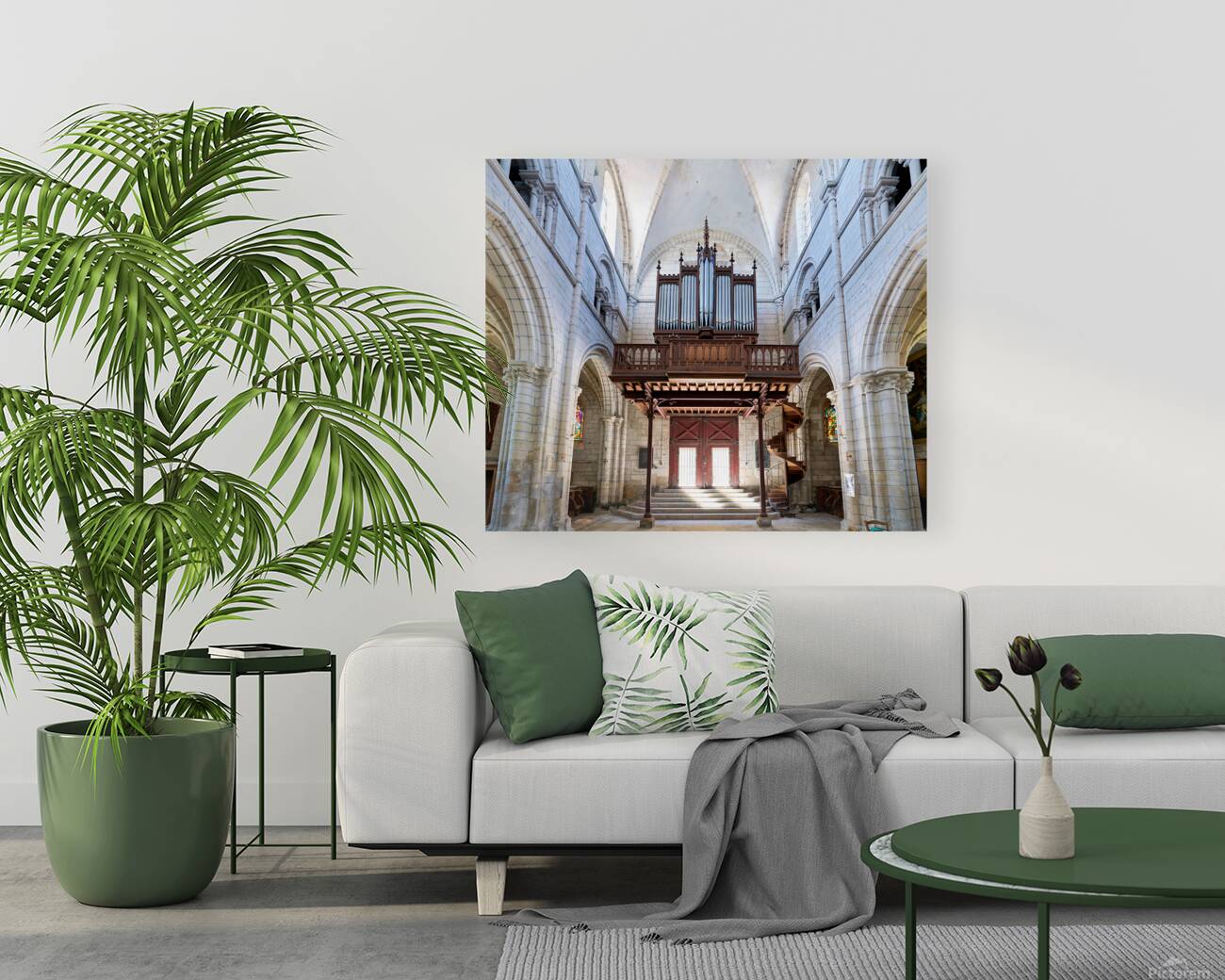 Collegiale Saint Martin church interior in Chablis Burgundy Fran Reproduction