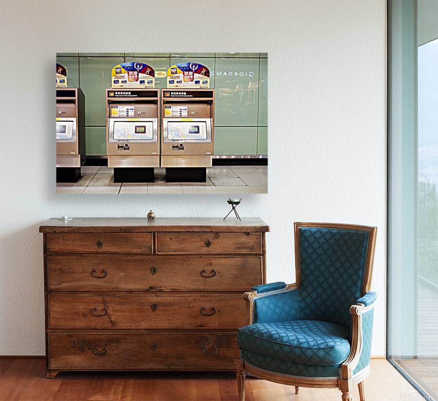 MTR ticket machines for tourists in Hong Kong at station Reproduction