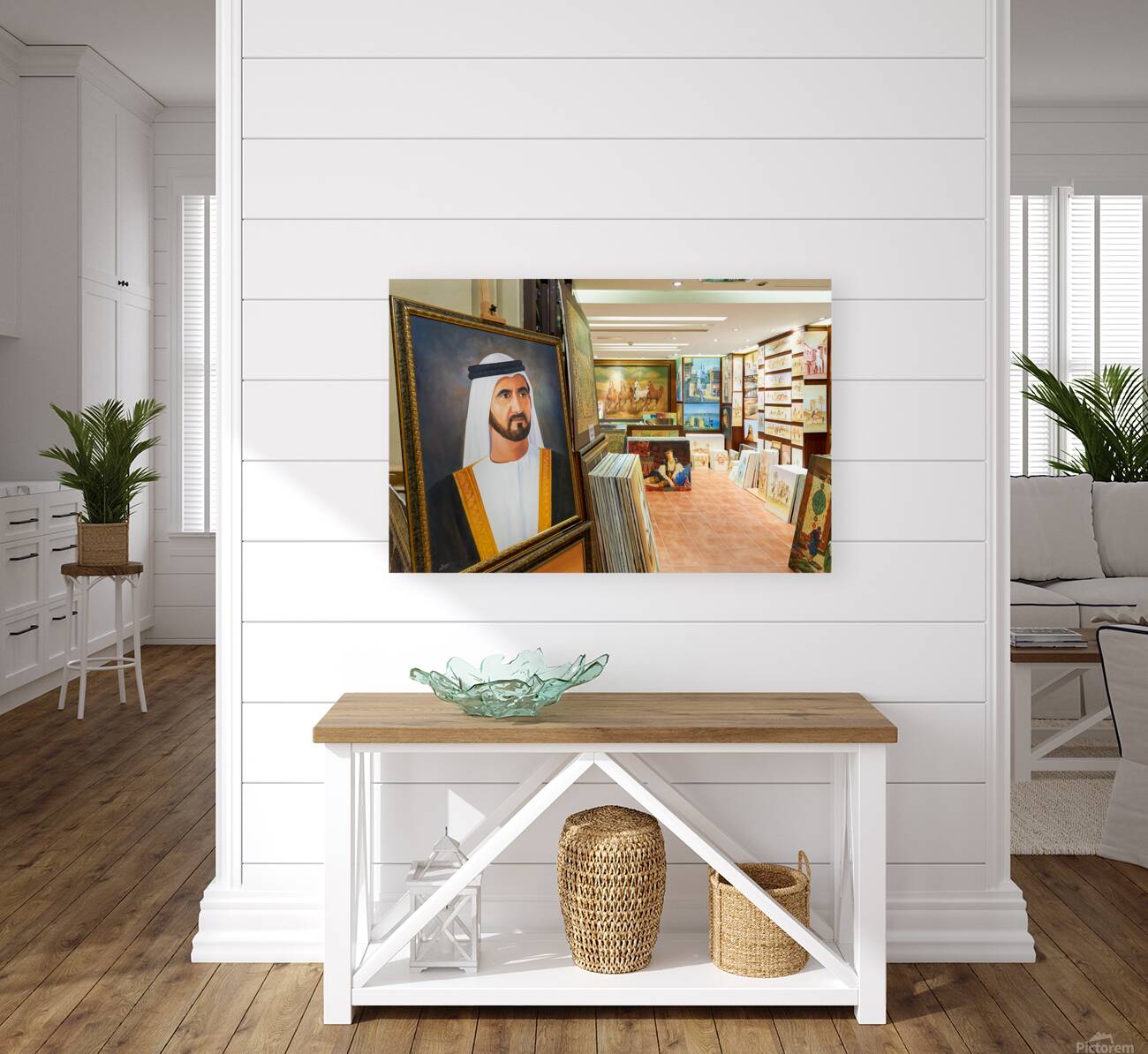 Middle Eastern art fills an art gallery in Dubai UAE Reproduction