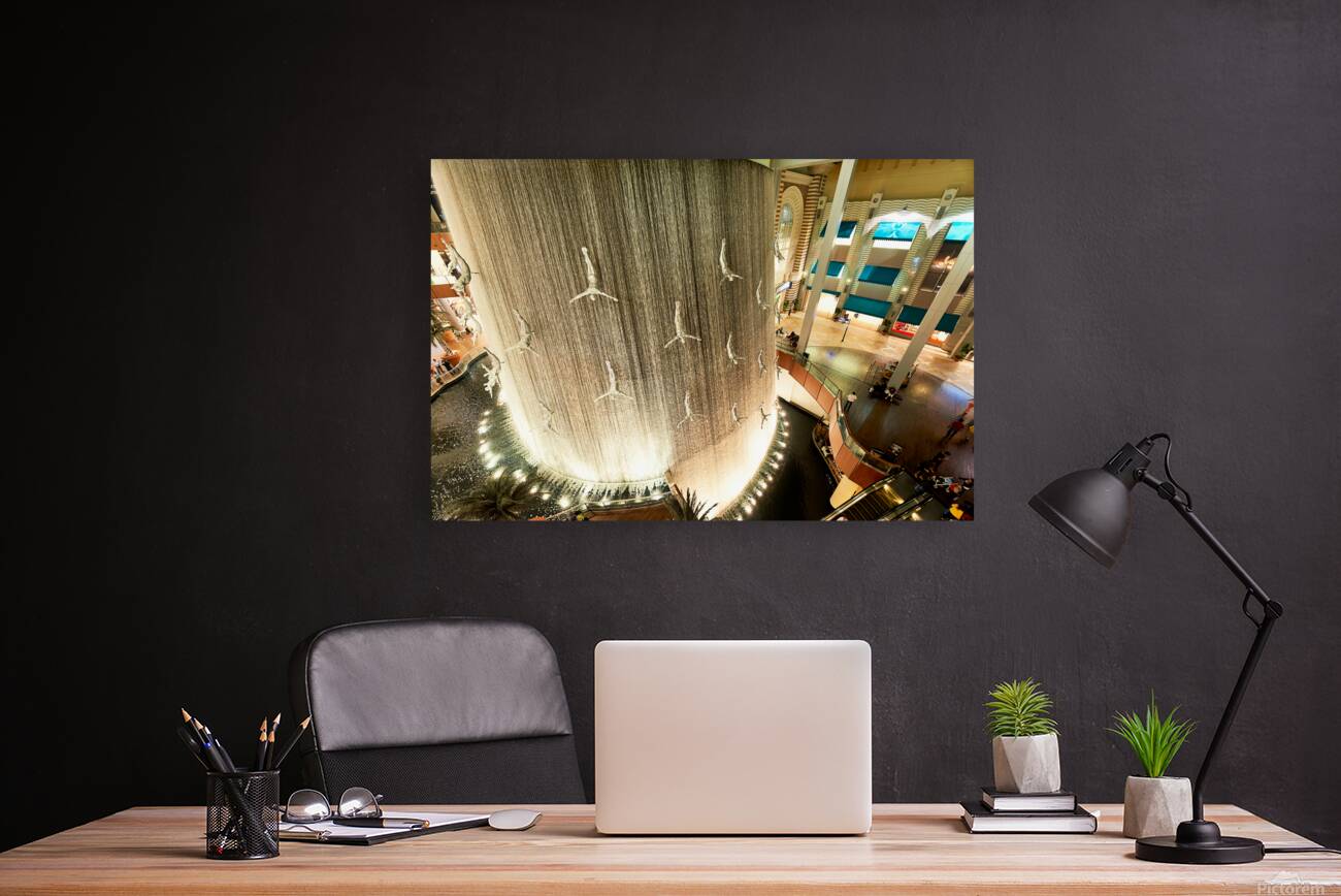 Diving sculptures at Dubai Malls waterfall showcase unique art Reproduction