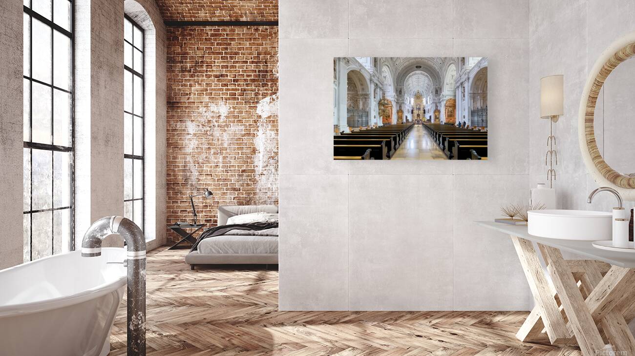 Interior view of St. Michael Church in Munich Germany Reproduction