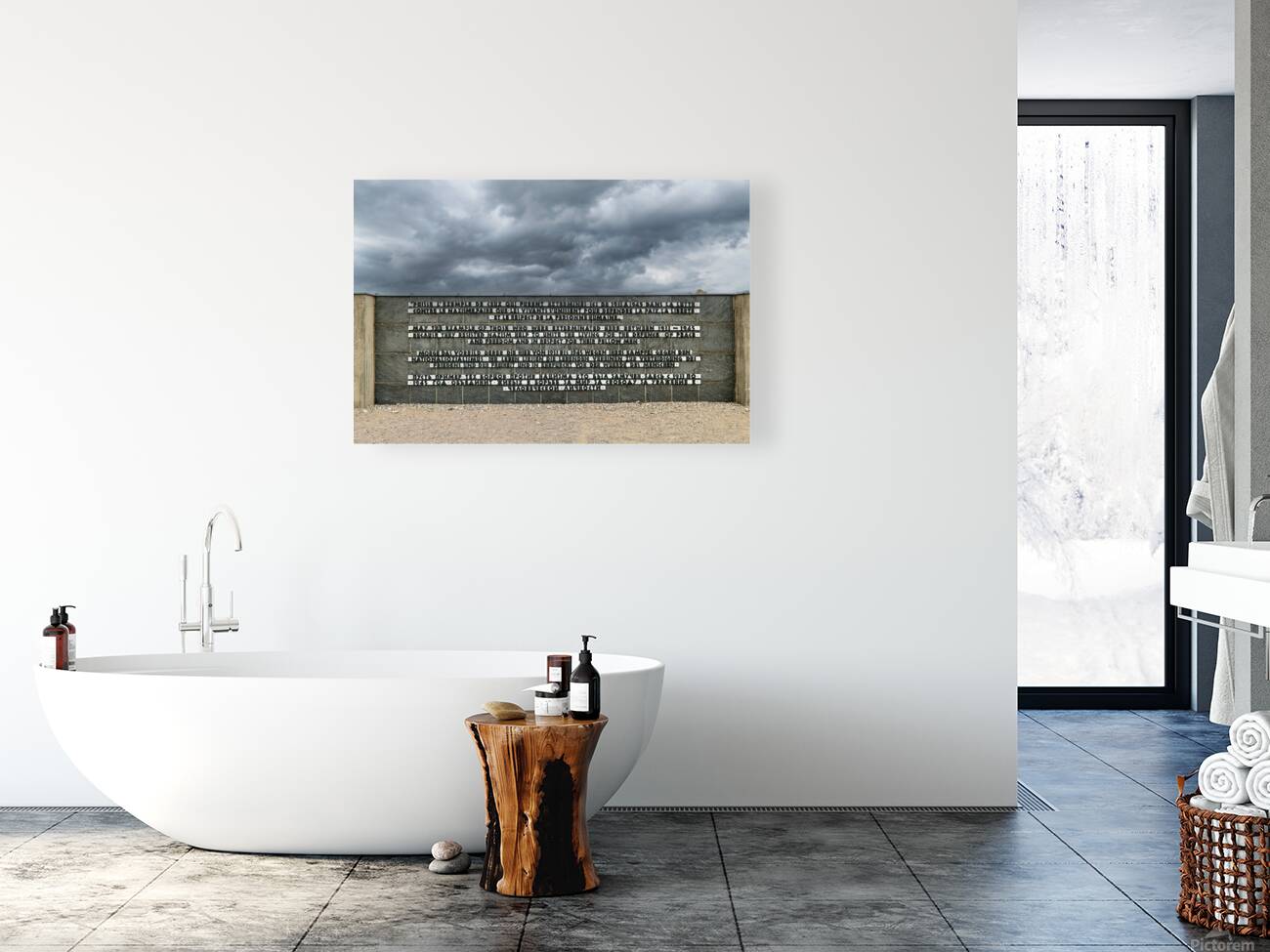 Memorial wall at Dachau concentration camp in Munich Germany Reproduction