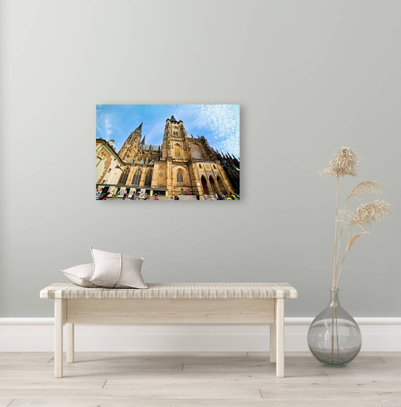 Majestic St. Vitus Cathedral Prague under a blue sky. Reproduction