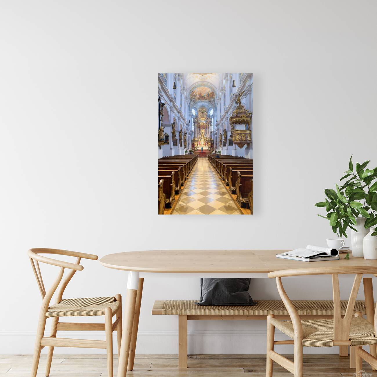 People explore the interior of St Reproduction