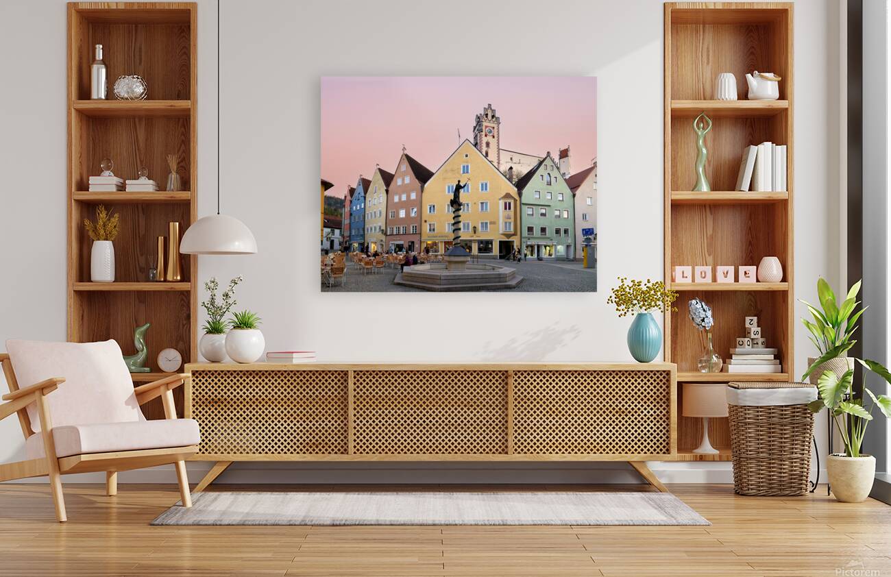 Historic buildings in Fussen on the Romantic Road in Germany Reproduction
