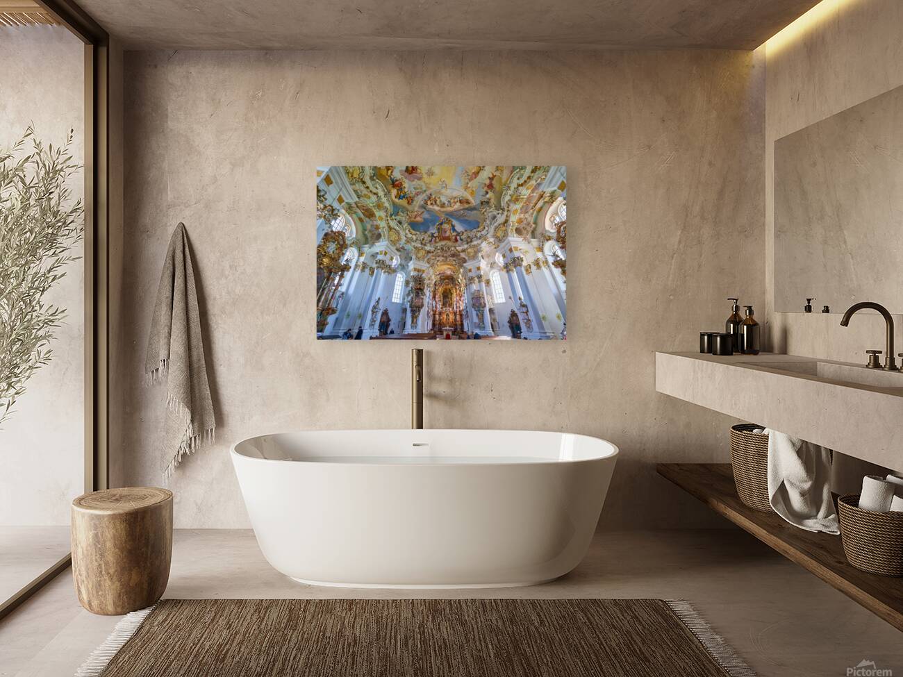 Visit to Wieskirche along the Romantic Road in Bavaria Germany Reproduction