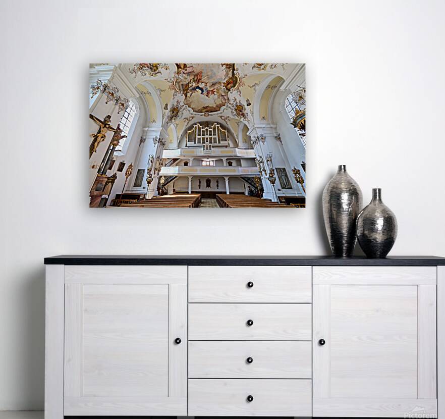 Explore Mariae Himmelfahrt church inside in Schongau Bavaria G Reproduction