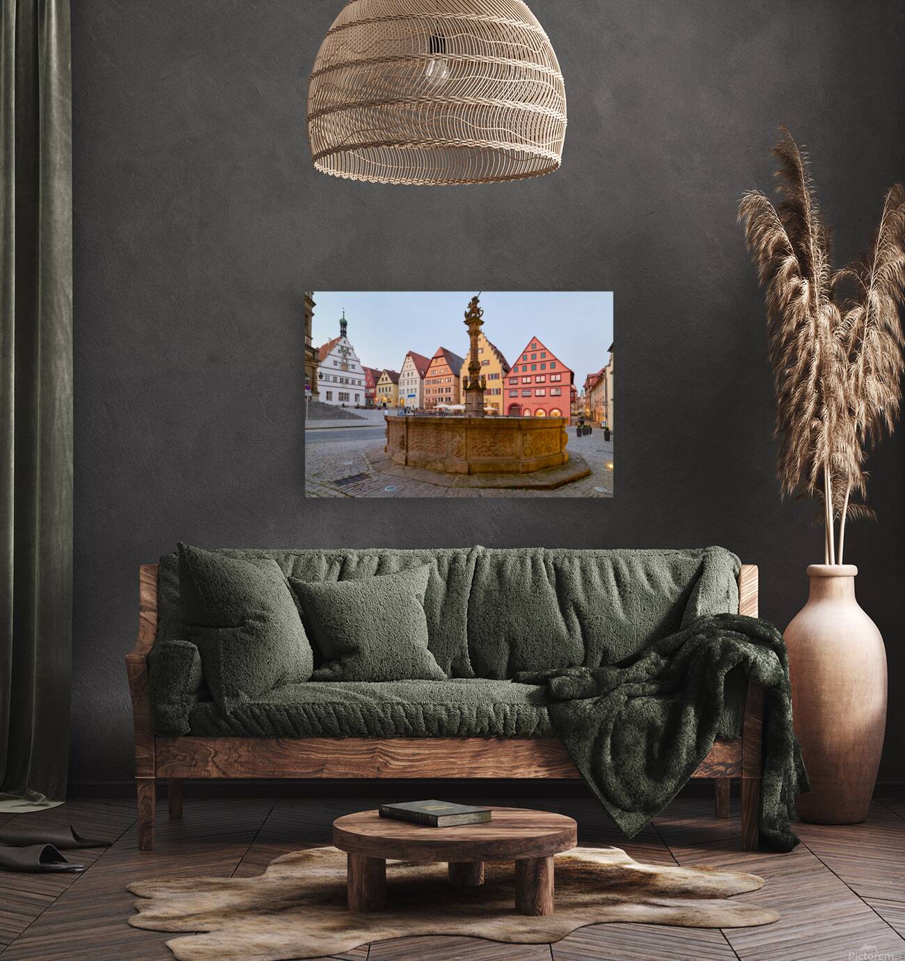 Rothenburg ob der Tauber Market Square with Georgsbrunnen founta Reproduction