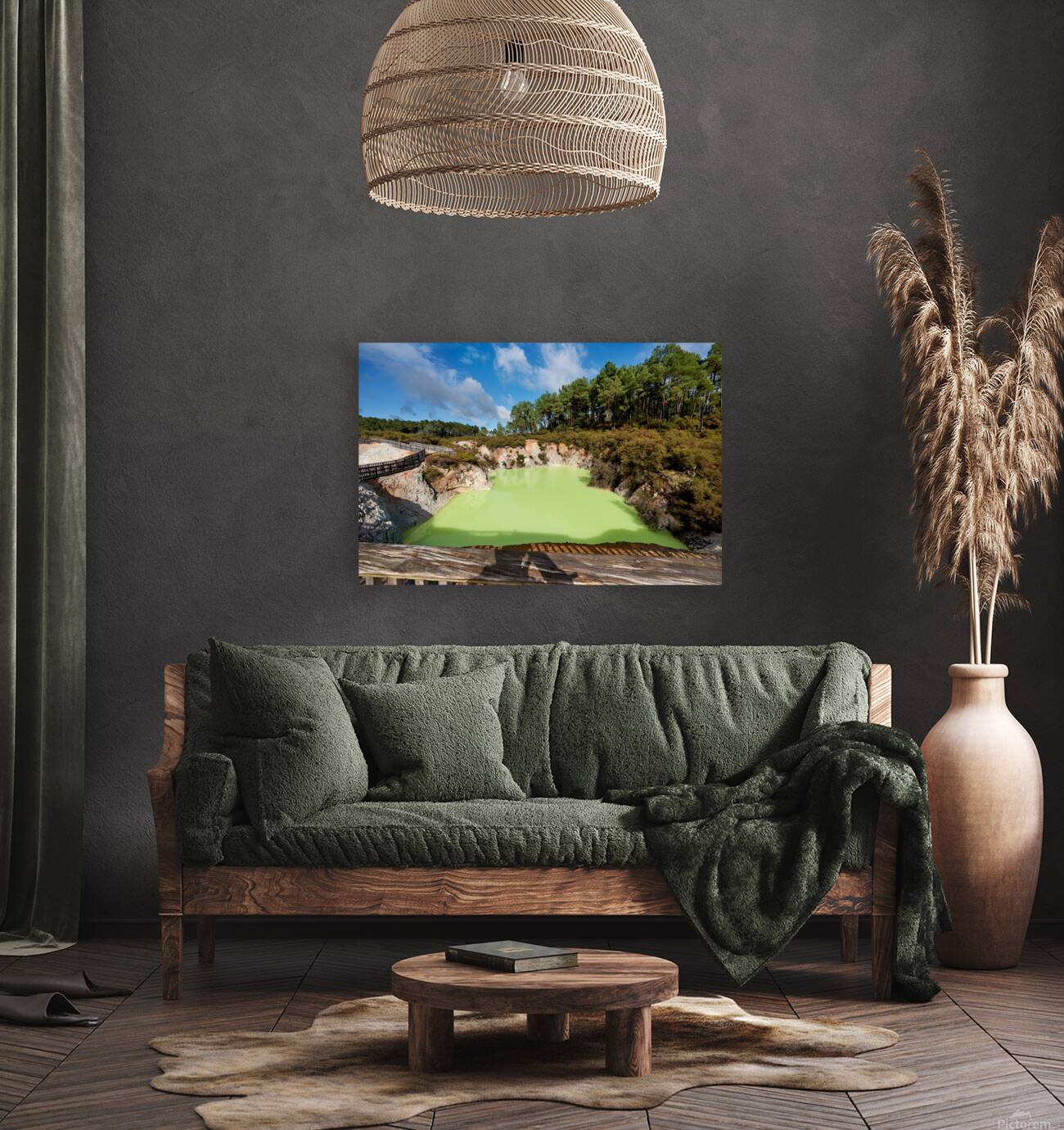 Views of devils bath in waiotapu thermal wonderland rotorua Reproduction