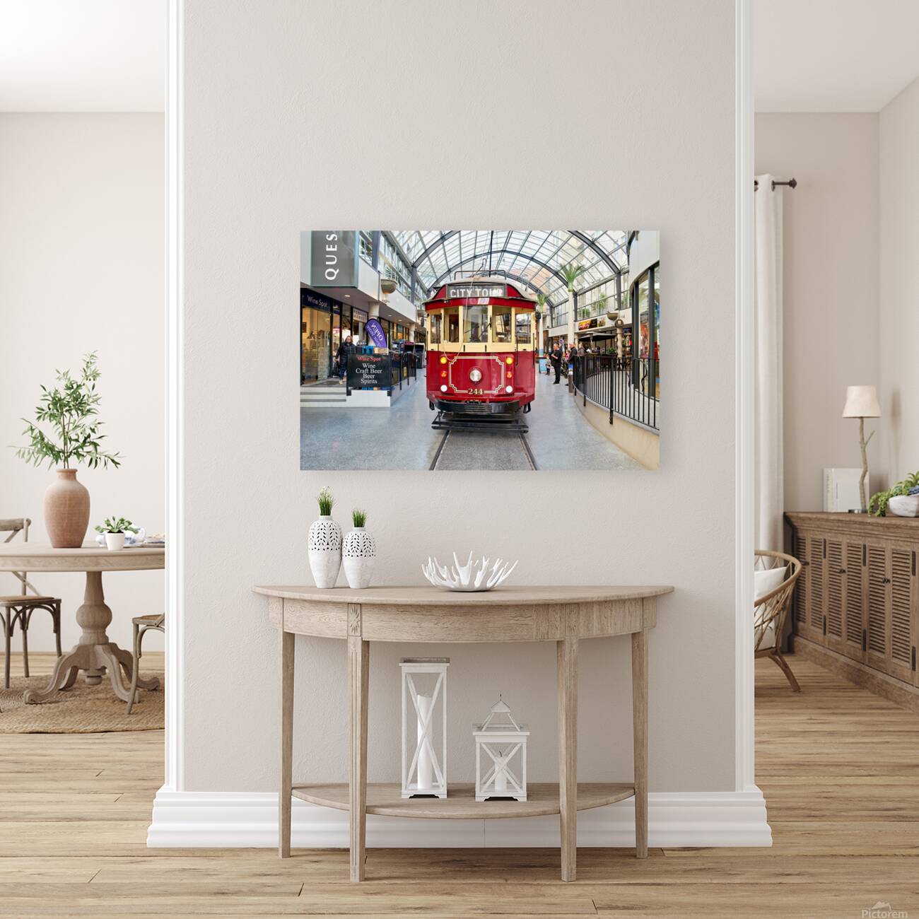 Sightseeing tram in Christchurch New Zealand for city tour Reproduction