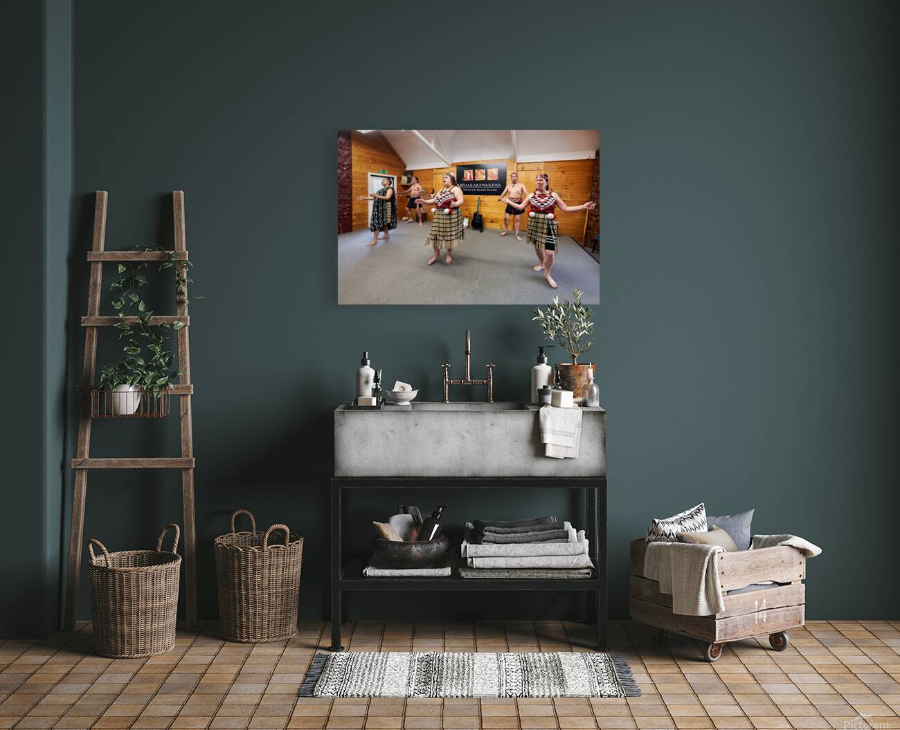 Haka performance at Whakarewarewa Maori Village in Rotorua Reproduction